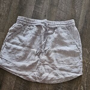 Artisan Ny Linen Skirt in Soft Gray